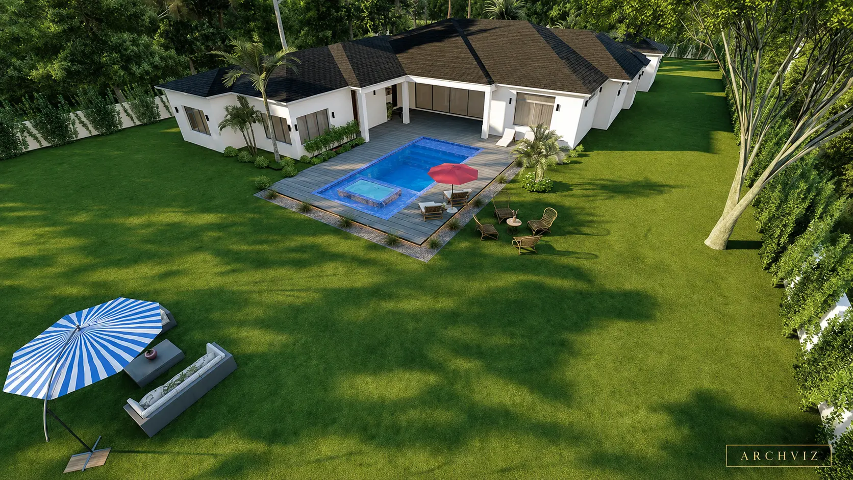 Exterior Pool Design - Architecture Visualization visualization screenshot 1